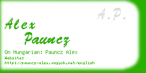 alex pauncz business card